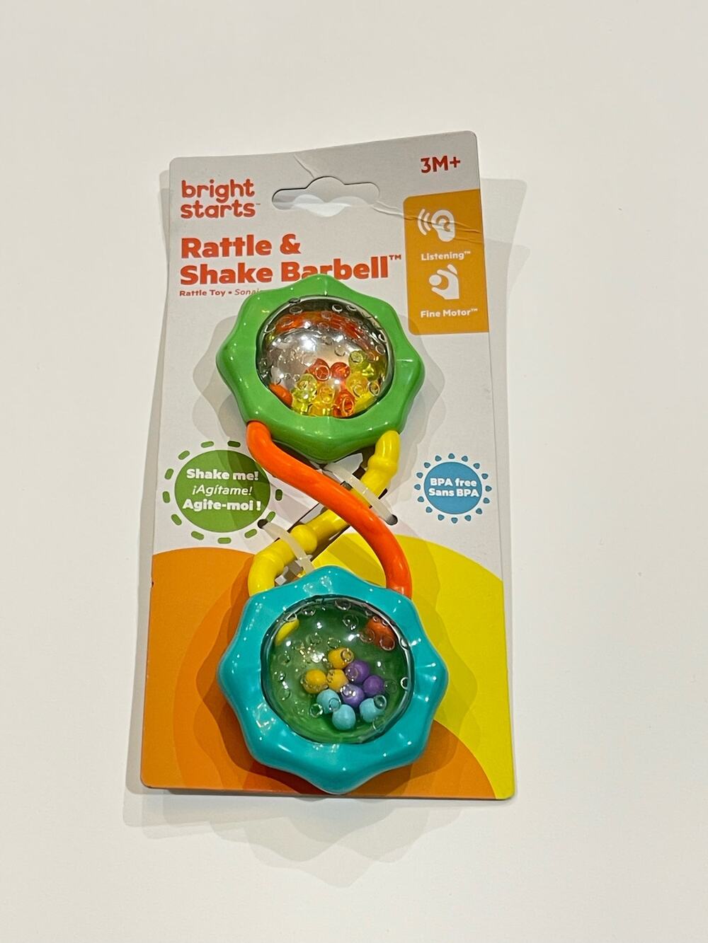Bright Starts Rattle & Shake Barbell Toy NEW IN PACKAGE